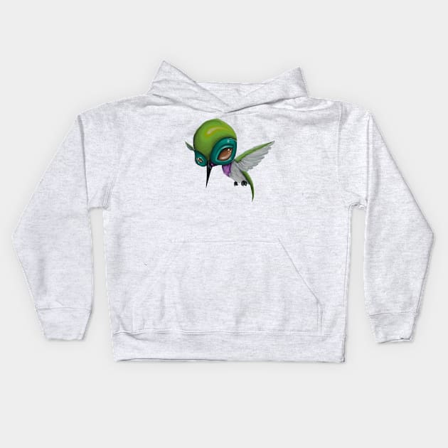 humming bird cuteness Kids Hoodie by Artelies202